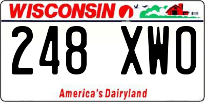 WI license plate 248XWO