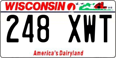 WI license plate 248XWT