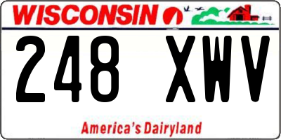 WI license plate 248XWV