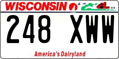 WI license plate 248XWW