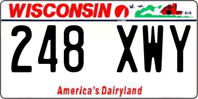 WI license plate 248XWY