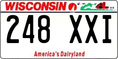 WI license plate 248XXI