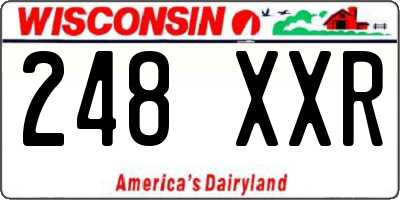 WI license plate 248XXR