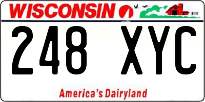 WI license plate 248XYC