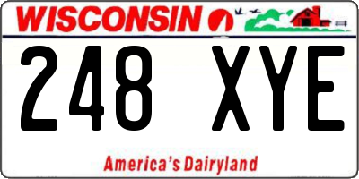 WI license plate 248XYE