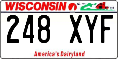 WI license plate 248XYF