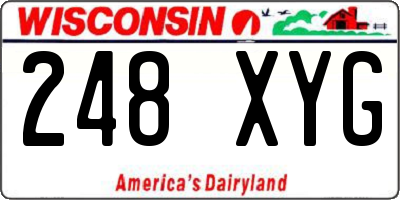 WI license plate 248XYG