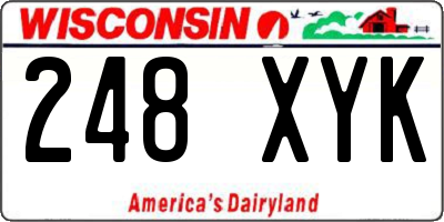 WI license plate 248XYK