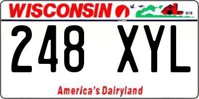 WI license plate 248XYL