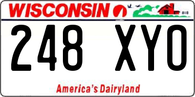 WI license plate 248XYO