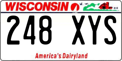 WI license plate 248XYS