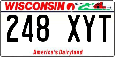 WI license plate 248XYT