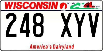 WI license plate 248XYV