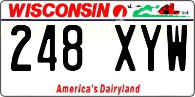 WI license plate 248XYW