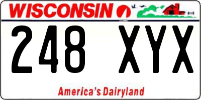 WI license plate 248XYX