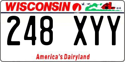 WI license plate 248XYY