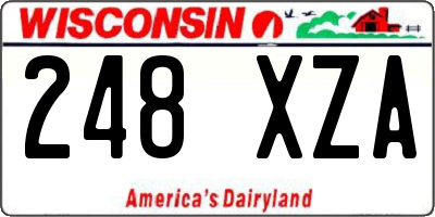 WI license plate 248XZA