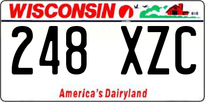 WI license plate 248XZC