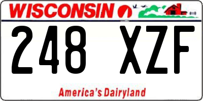 WI license plate 248XZF