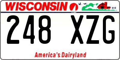 WI license plate 248XZG