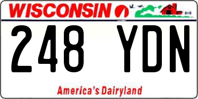 WI license plate 248YDN