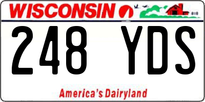 WI license plate 248YDS