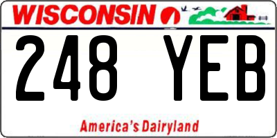 WI license plate 248YEB