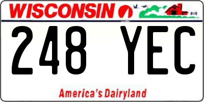 WI license plate 248YEC