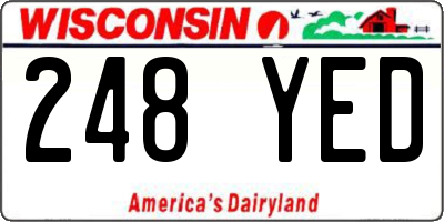 WI license plate 248YED