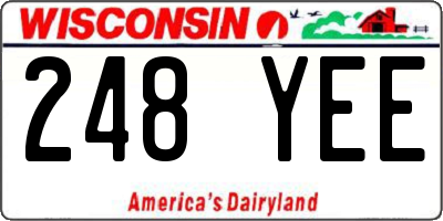 WI license plate 248YEE