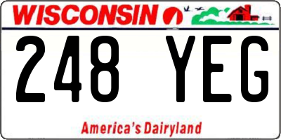 WI license plate 248YEG