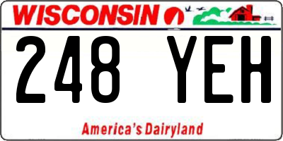 WI license plate 248YEH