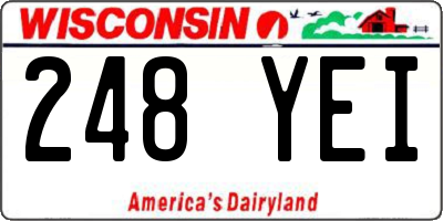 WI license plate 248YEI