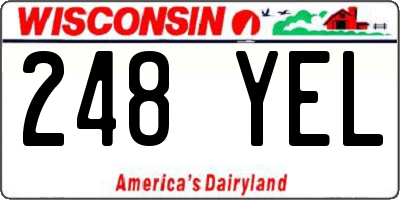 WI license plate 248YEL