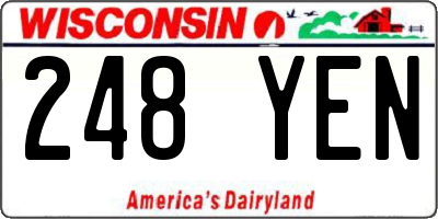 WI license plate 248YEN
