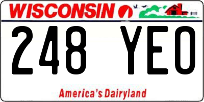 WI license plate 248YEO