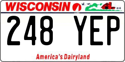 WI license plate 248YEP