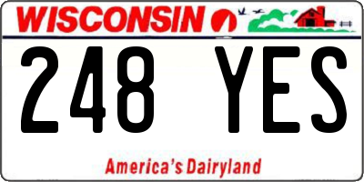 WI license plate 248YES