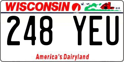 WI license plate 248YEU