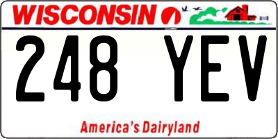 WI license plate 248YEV