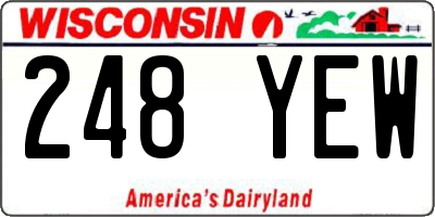 WI license plate 248YEW