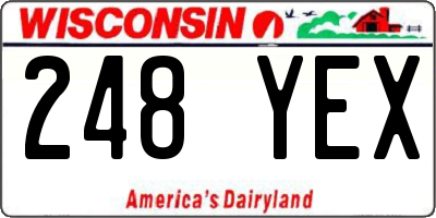 WI license plate 248YEX