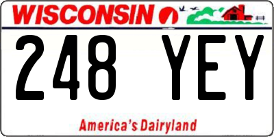 WI license plate 248YEY