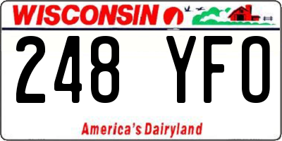 WI license plate 248YFO