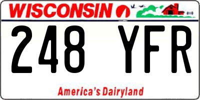 WI license plate 248YFR