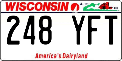 WI license plate 248YFT