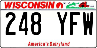 WI license plate 248YFW