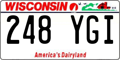 WI license plate 248YGI
