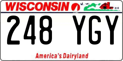 WI license plate 248YGY