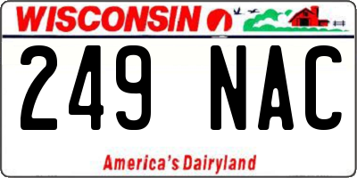 WI license plate 249NAC